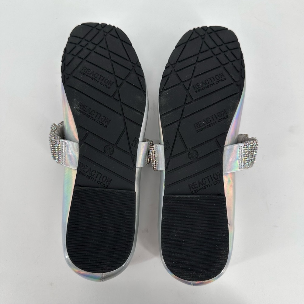 Kenneth Cole Reaction Elina Jewel Ballet Flats Silver size 8.5 Holographic - Picture 10 of 11